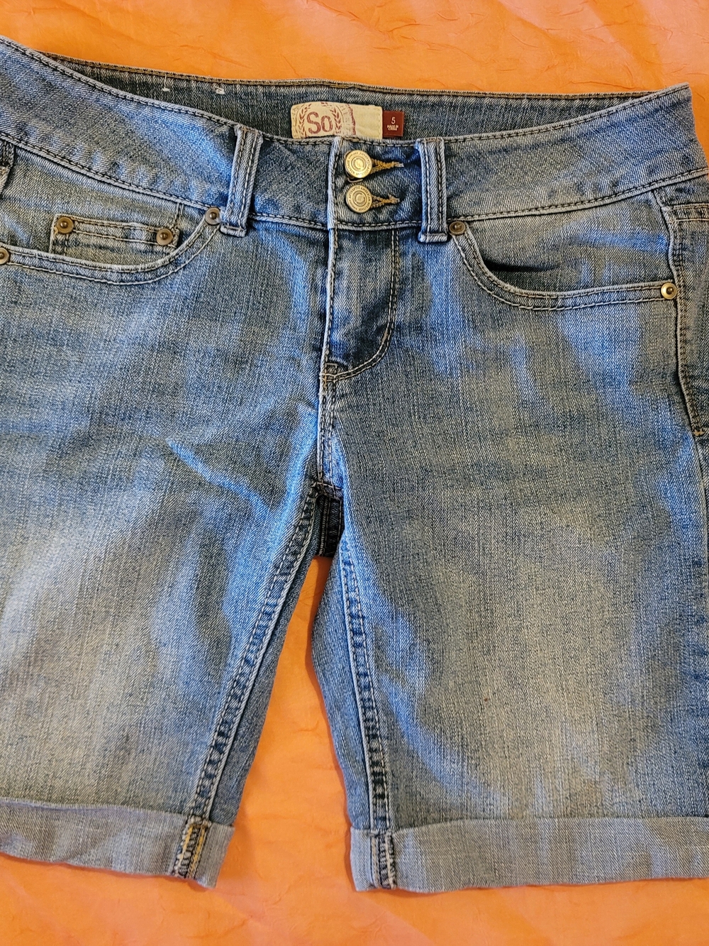 So? Light Wash Denim Bermuda Shorts - Light Blue
